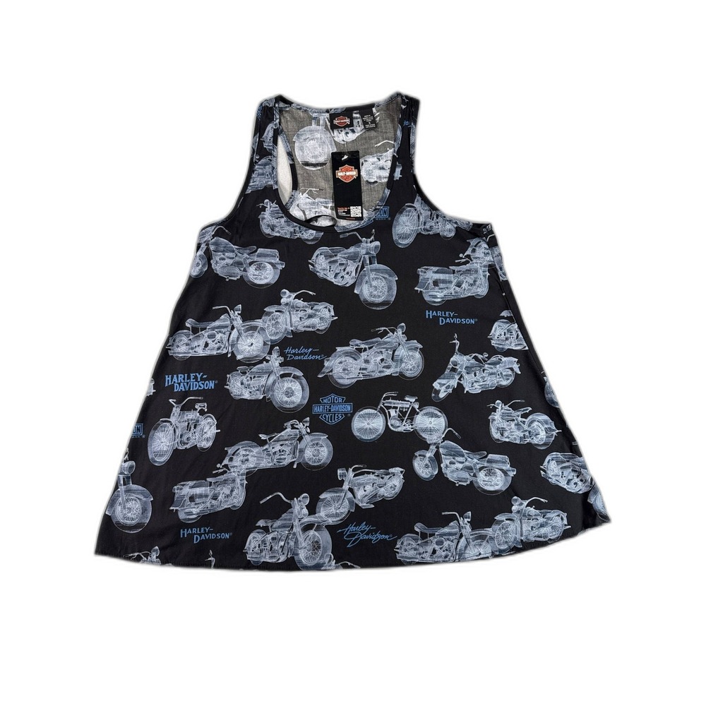 Harley Davidson Tank Top small Black Cotton Motorcycle Graphic New